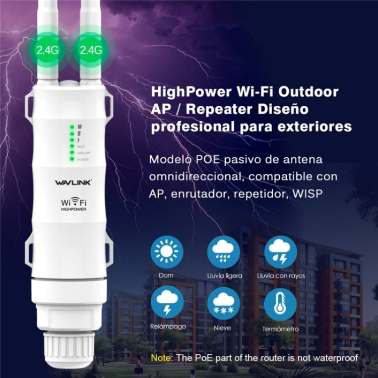 WAVLINK WN570HN2 With PoE Powered WAN/ AP / Repeater Mode 300Mbps Outdoor Router, Plug:UK Plug - free shipping - PMC Jewellery - Order now!