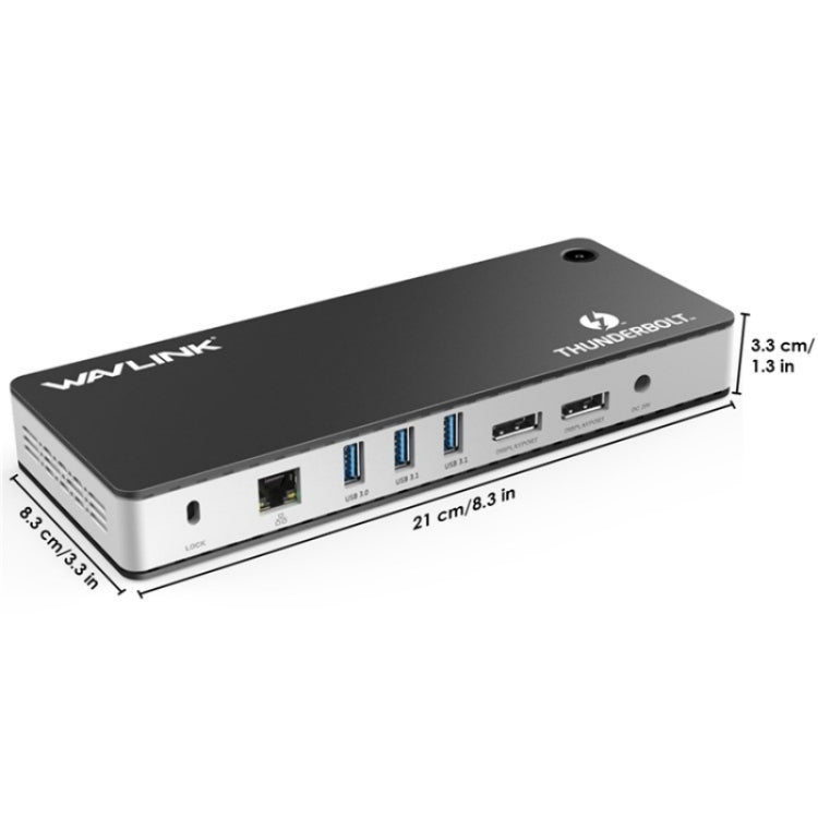 WAVLINK UTD21H 11 in 1 4K Dual DisplayPort Hub Converter Thunderbolt 3 Docking Station, Plug:UK Plug - free shipping - PMc TechLife - Order now!
