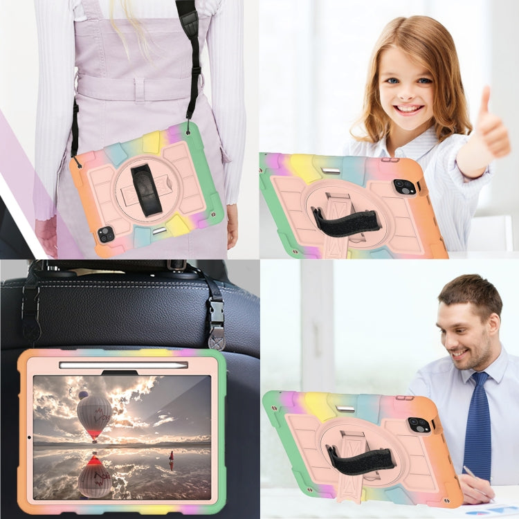 For iPad Air 11 2025 / 2024 Silicone Hybrid PC Shockproof Tablet Case with Shoulder Strap(Colorful Gold) - iPad Air 11 2025 / 2024 Cases by PMC TechLife | Online Shopping South Africa | PMC TechLife | Buy Now Pay Later Mobicred