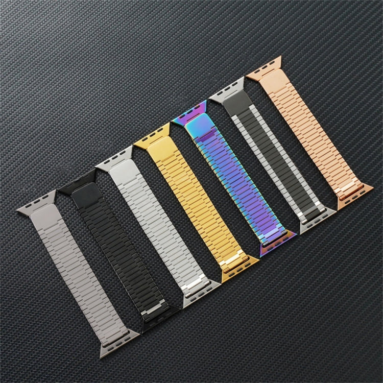 For Apple Watch Series 3 38mm Bamboo Magnetic Stainless Steel Metal Watch Strap(Silver Black) - Watch Bands by PMC TechLife | Online Shopping South Africa | PMC TechLife