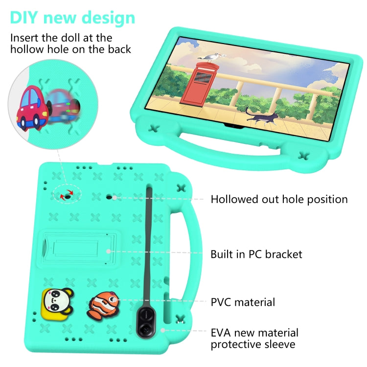 For Honor Pad X9 / X9 2024 Handle Kickstand Children EVA Shockproof Tablet Case(Mint Green) - Honor by PMC TechLife | Online Shopping South Africa | PMC TechLife | Buy Now Pay Later Mobicred