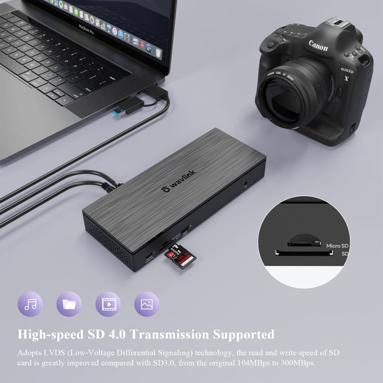 WAVLINK UG69PD10 1 to 4 Screens 4K/5K AV Transfer USB-C to HD Type-C Docking Station Hub, Plug:AU Plug - free shipping - PMc TechLife - Order now!
