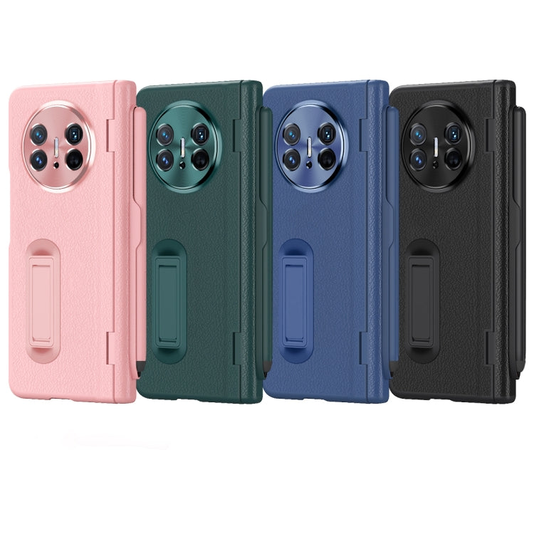 For Huawei Mate X5 Integrated Film Plain Leather Phone Case with Pen(Blue) - Huawei Cases by PMC TechLife | Online Shopping South Africa | PMC TechLife | Buy Now Pay Later Mobicred