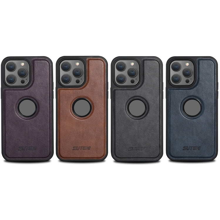 For iPhone 16 Suteni G1 Magsafe Leather Back Phone Case(Brown) - iPhone 15 Pro Max Cases by Suteni | Online Shopping South Africa | PMC Jewellery | Buy Now Pay Later Mobicred