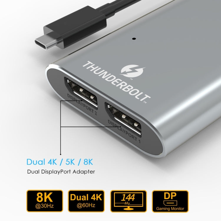 WAVLINK UTA21D DP 4K/5K/8K Video Thunderbolt 3 Type-C to Dual DisplayPort Adapter - free shipping - PMC Jewellery - Order now!