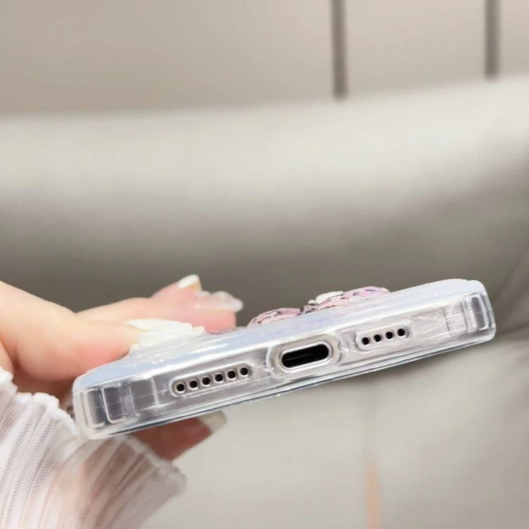 For iPhone 16 Pro Max Glitter 3D Butterfly TPU Phone Case(Blue) - iPhone 16 Pro Max Cases by PMC TechLife | Online Shopping South Africa | PMC TechLife | Buy Now Pay Later Mobicred