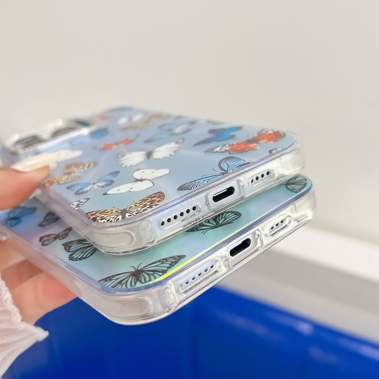 For iPhone 16 Pro Electroplating Laser Butterfly Phone Case(Purple Butterflies AB3) - iPhone 16 Pro Cases by PMC TechLife | Online Shopping South Africa | PMC TechLife | Buy Now Pay Later Mobicred