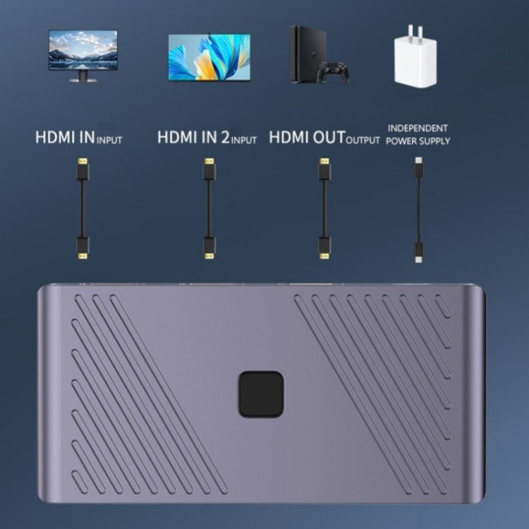 Q802 Aluminum Alloy 8K HD Video Splitter HDR 2 in 1 Out Mirror Screens Video Transfer Adapter - Video Capture Solutions by PMC TechLife | Online Shopping South Africa | PMC TechLife | Buy Now Pay Later Mobicred