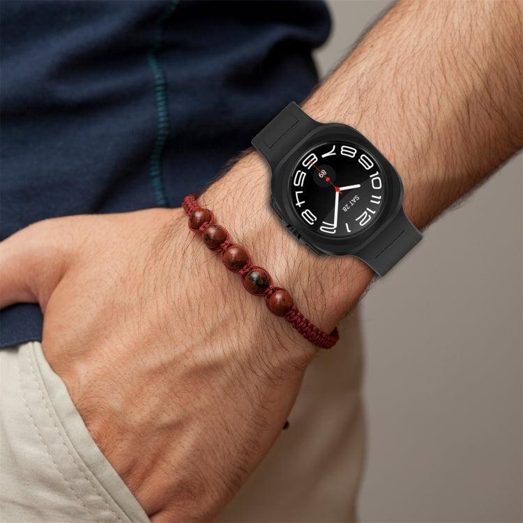 For Samsung Galaxy Watch Ultra 47mm Magnetic Folding Buckle Silicone Leather Watch Band(Gray) - Watch Bands by PMC TechLife | Online Shopping South Africa | PMC TechLife | Buy Now Pay Later Mobicred