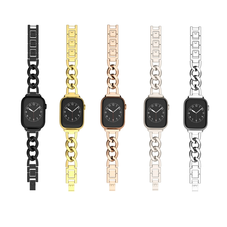 For Apple Watch SE 2022 40mm Quick-Release Metal Chain Watch Band(Rose Gold) - free shipping - PMC TechLife - Order now!