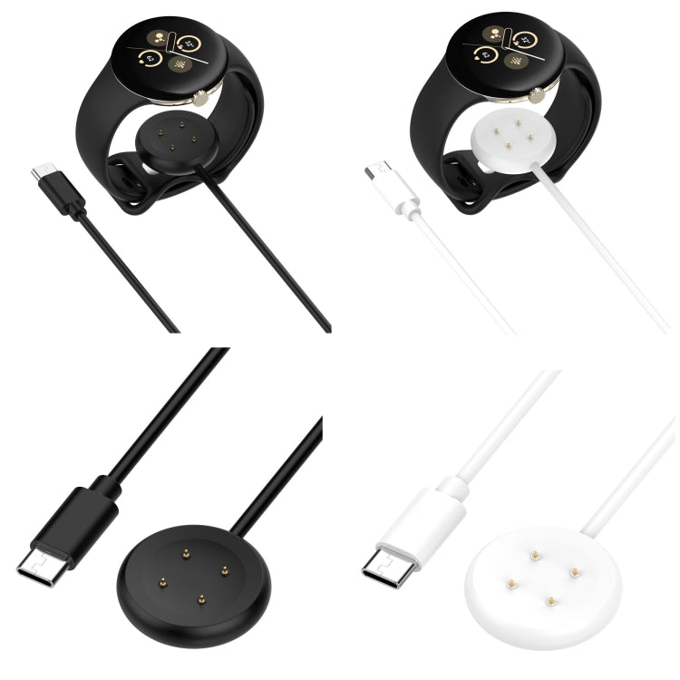 For Google Pixel Watch 3 41 / 45mm USB-C / Type-C Interface Smart Watch Charging Cable, Length: 1m(Black) - Other by PMC TechLife | Online Shopping South Africa | PMC TechLife | Buy Now Pay Later Mobicred