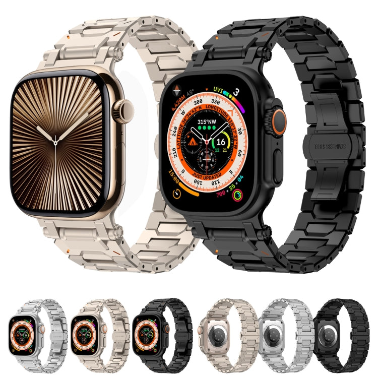 For Apple Watch SE 2023 44mm Pathfinder Stainless Steel Metal Watch Band(Titanium Color) - free shipping - PMC TechLife - Order now!