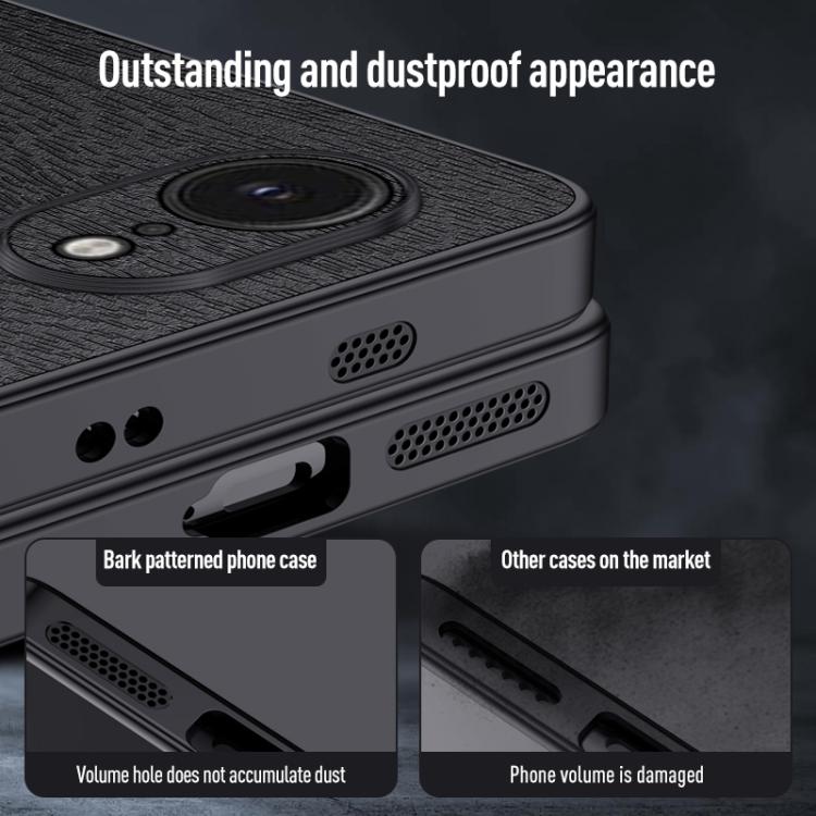 For iPhone 16e Tree Bark Leather Shockproof Phone Case(Blue) - iPhone 16e Cases by PMC TechLife | Online Shopping South Africa | PMC TechLife | Buy Now Pay Later Mobicred