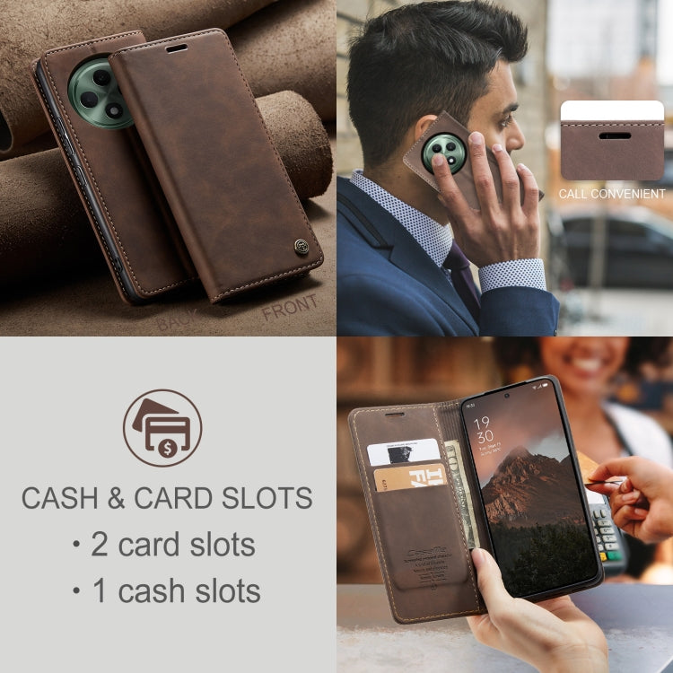 For OPPO Reno12 F /12 FS 5G CaseMe 013 Multifunctional Horizontal Flip Leather Phone Case(Coffee) - free shipping - PMC Jewellery - Order now!