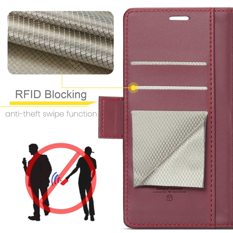 For Xiaomi 14T Pro CaseMe 023 Butterfly Buckle Litchi Texture RFID Anti-theft Leather Phone Case(Red) - free shipping - PMC Jewellery - Order now!