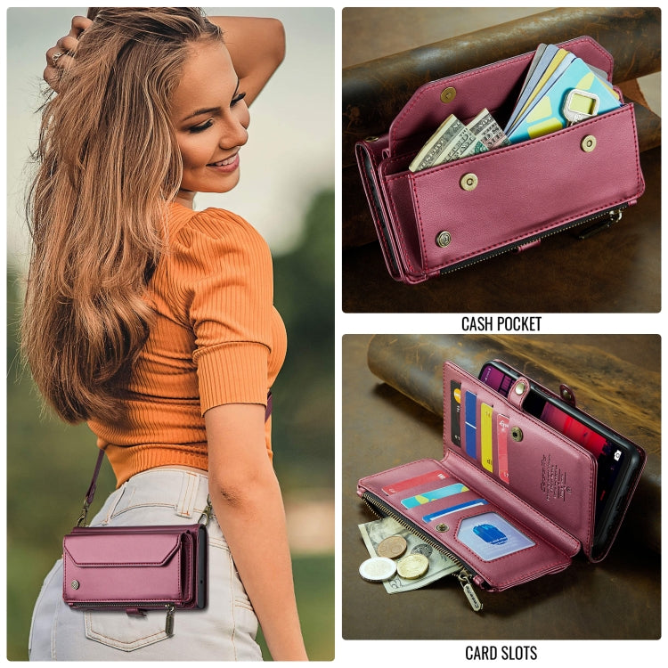 For Samsung Galaxy A16 5G CaseMe C36 Card Slots Zipper Wallet RFID Anti-theft Leather Phone Case(Red) - free shipping - PMC Jewellery - Order now!