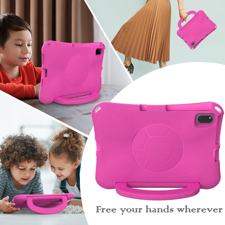 For Huawei MatePad SE 10.4 2022 / 2023 Handle Football Shaped EVA Shockproof Tablet Case(Rose Red) - Huawei by PMC TechLife | Online Shopping South Africa | PMC TechLife | Buy Now Pay Later Mobicred