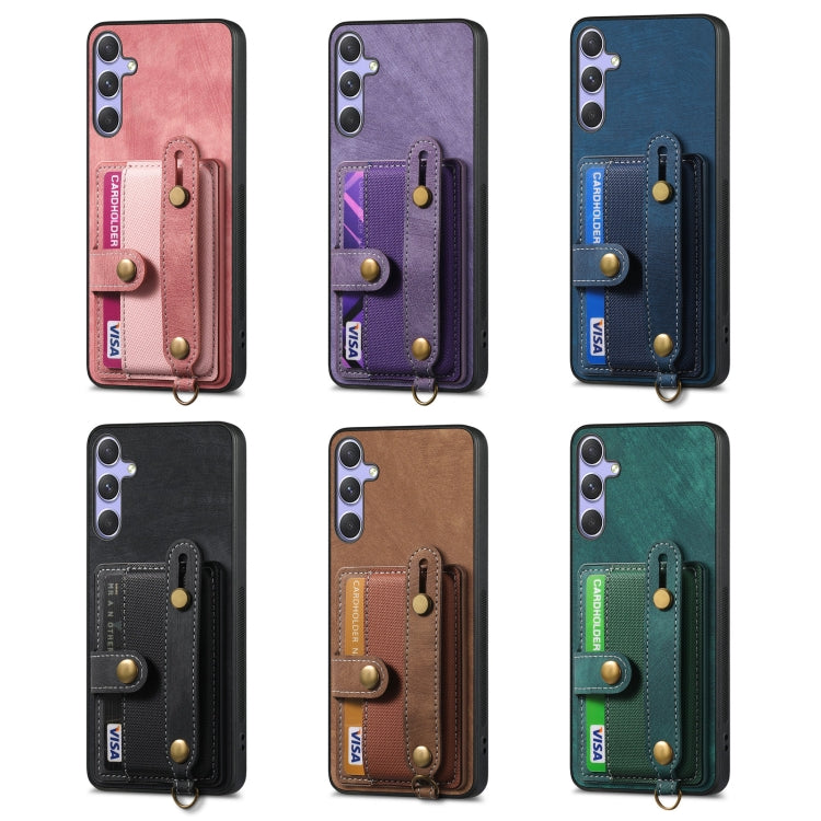 For Samsung Galaxy S25 Ultra 5G Retro Cross Wristband Wallet Leather Back Phone Case(Brown) - Galaxy S25 Ultra 5G Cases by PMC Jewellery | Online Shopping South Africa | PMC Jewellery | Buy Now Pay Later Mobicred