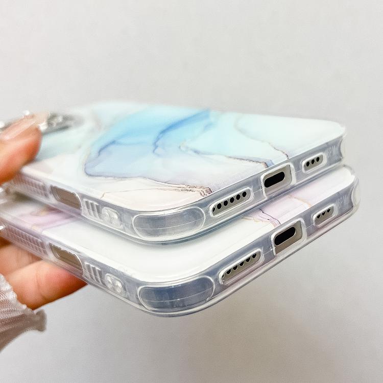 For iPhone 16e Electroplated Marble Texture Phone Case(Light Blue M5) - iPhone 16e Cases by PMC TechLife | Online Shopping South Africa | PMC TechLife | Buy Now Pay Later Mobicred