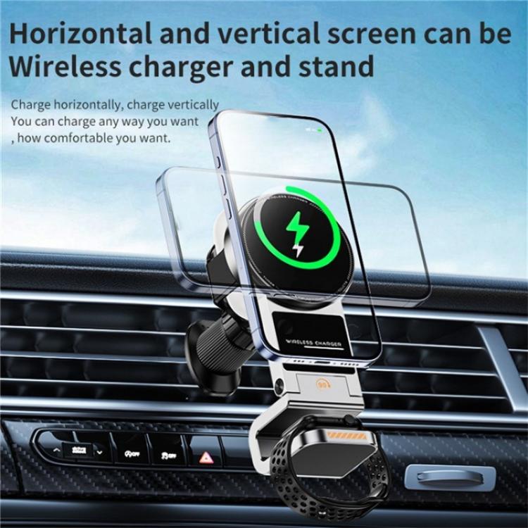 SD16 For Phone Watch Earphone Car Air Vent Phone Holder Magnetic 3 in 1 Wireless Charger(Black) - Car Charger by PMC TechLife | Online Shopping South Africa | PMC TechLife | Buy Now Pay Later Mobicred