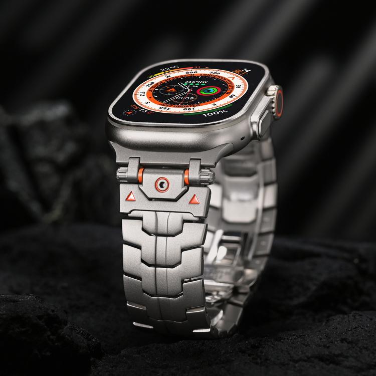 For Apple Watch 42mm / 41mm / 40mm / 38mm Stainless Steel Iron Man Butterfly Buckle Metal Watch Band(Silver) - free shipping - PMC TechLife - Order now!