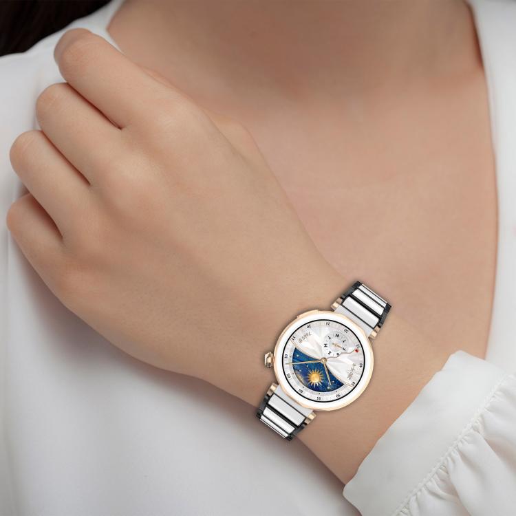 18mm Zinc Alloy Butterfly Buckle Ceramic White Metal Watch Band(Rose Gold+White) - free shipping - PMC TechLife - Order now!