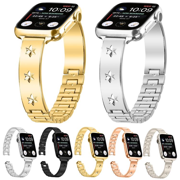 For Apple Watch 46mm / 49mm / 45mm / 44mm Snowflake Petals Bracelet Metal Watch Band(Rose Gold) - free shipping - PMC TechLife - Order now!