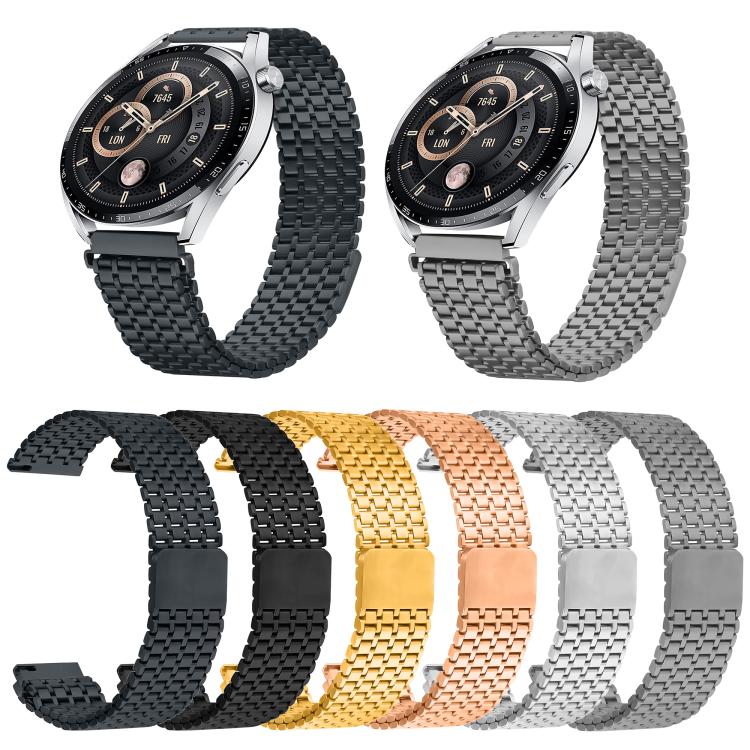 22mm Nine-beads Magnetic Buckle Stainless Steel Watch Band(Rose Gold) - free shipping - PMC TechLife - Order now!