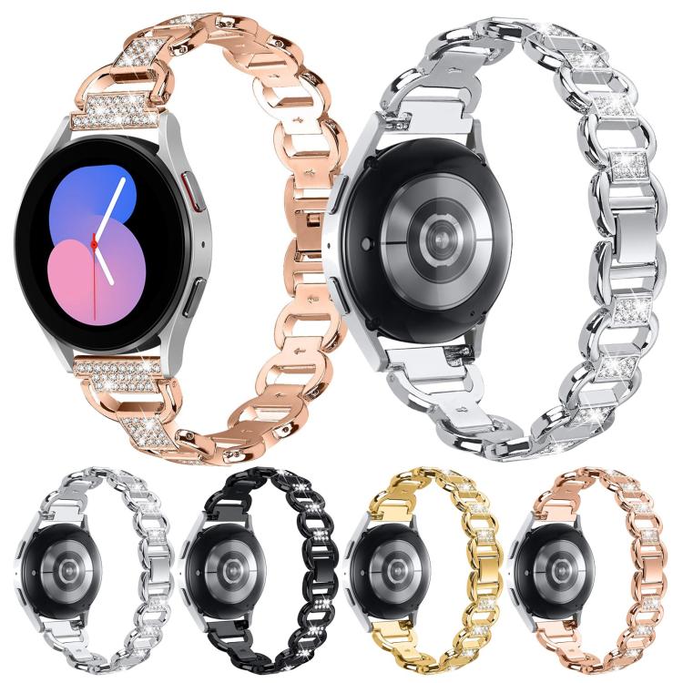 20mm Oval Diamond Stainless Steel Watch Band(Rose Gold) - free shipping - PMC TechLife - Order now!