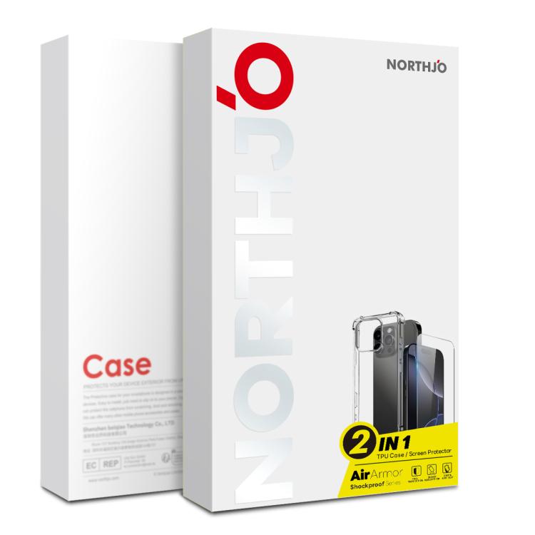 For iPhone 16e NORTHJO 2 in 1 TPU Airbag Shockproof Phone Case with Screen Film(Clear) - free shipping - PMc TechLife - Order now!