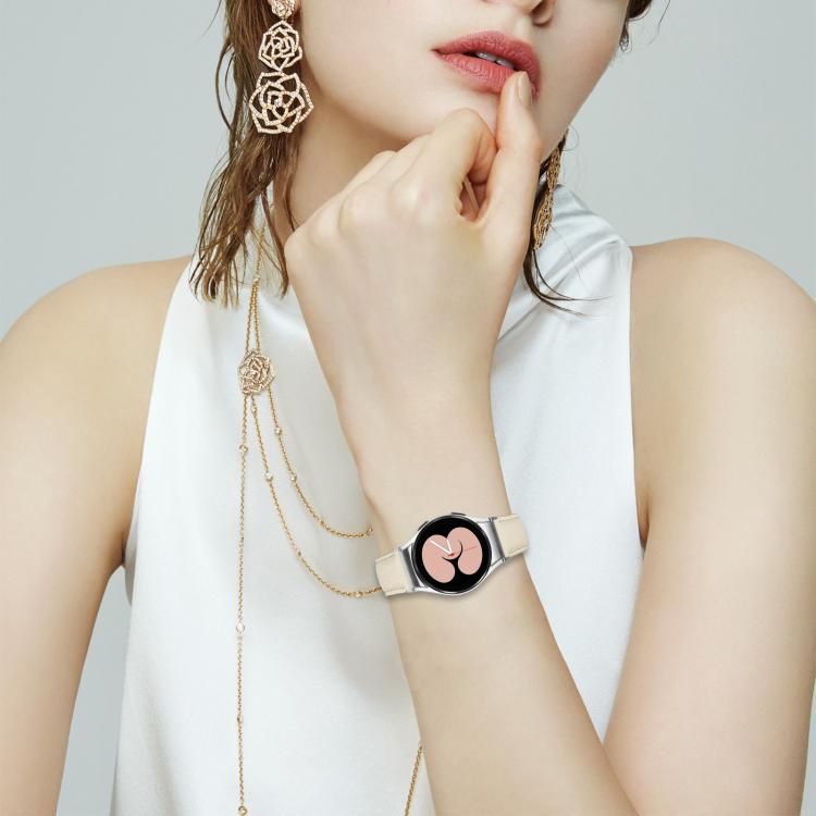 For Samsung Galaxy Watch 7 40 / 44mm Lychee Texture Silver Turtle Back Buckle Leather Watch Band(Pink) - free shipping - PMC TechLife - Order now!