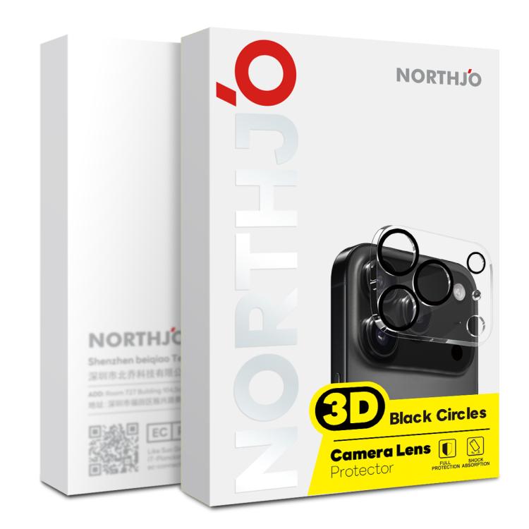 For iPhone 17 2pcs NORTHJO Camera Lens Protector 3D Night Shot Tempered Glass Film(Black) - iPhone 17 Tempered Glass by NORTHJO | Online Shopping South Africa | PMC TechLife | Buy Now Pay Later Mobicred