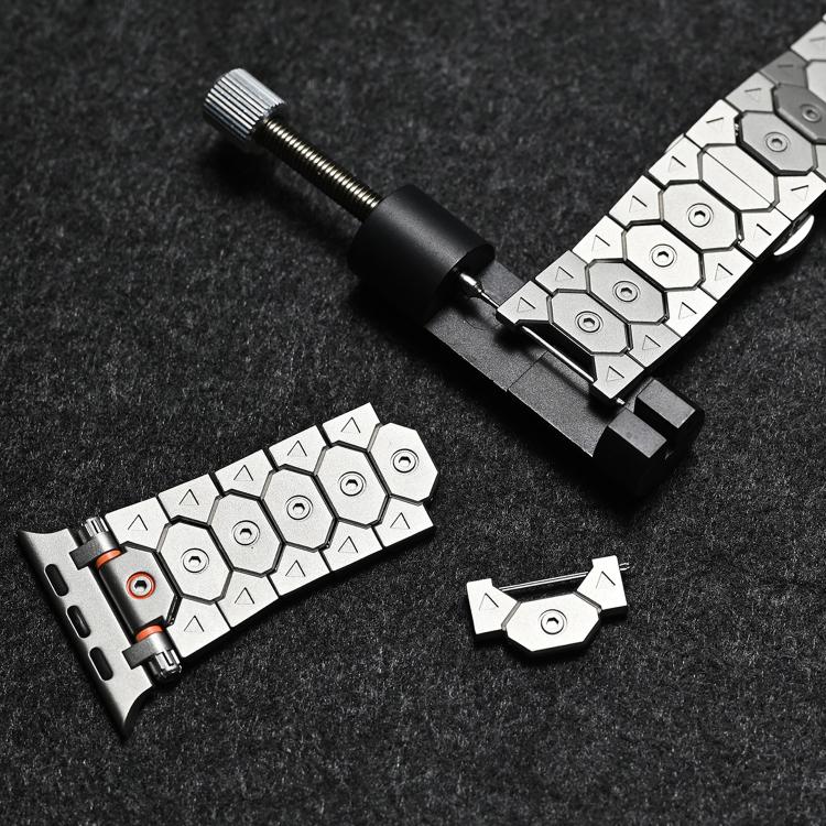 For Apple Watch 46mm / 49mm / 45mm / 44mm Octagonal Stainless Steel Watch(Silver Inter Gold) - free shipping - PMC TechLife - Order now!