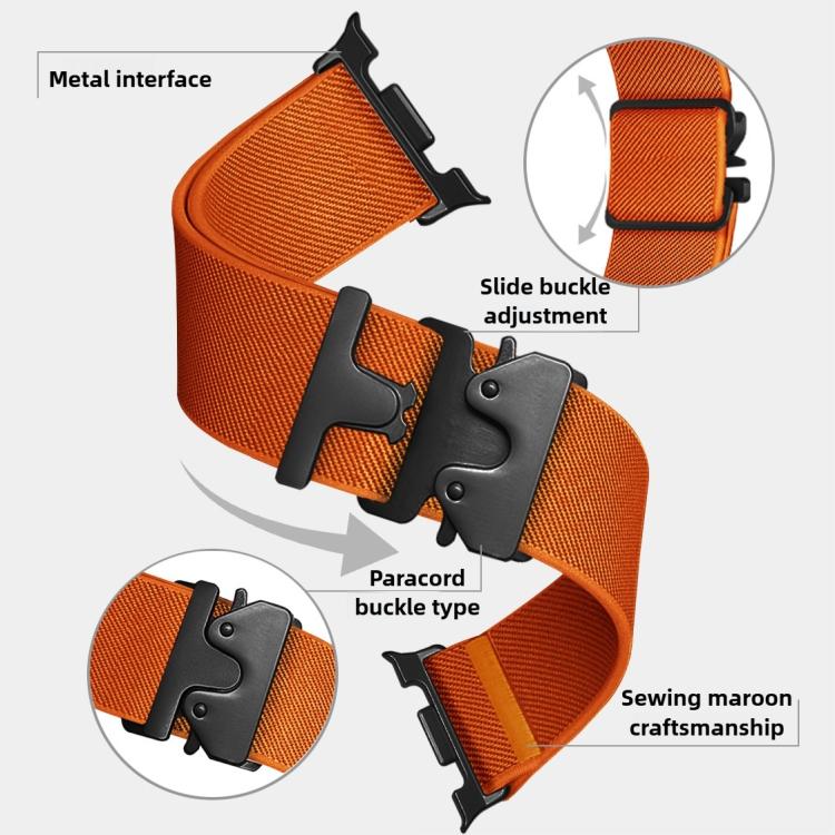 For Samsung Galaxy Watch8 / Watch8 Classic Parachute Buckle Stretch Nylon Watch Band(Black) - free shipping - PMC TechLife - Order now!