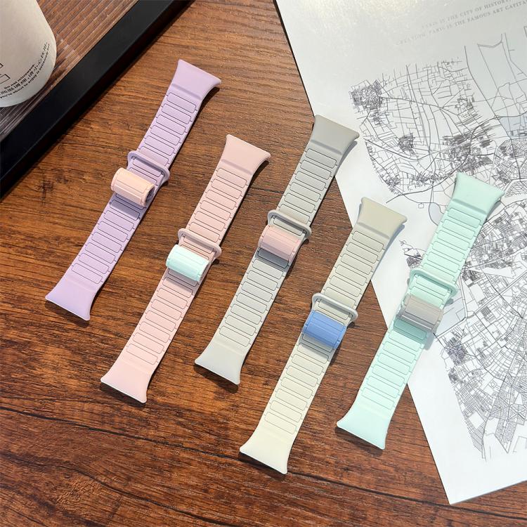 For Xiaomi Smart Band 9 Pro / Redmi Watch 5 Tri-Beads Magnetic Silicone Watch Band(Antique White Misty Blue) - free shipping - PMC TechLife - Order now!