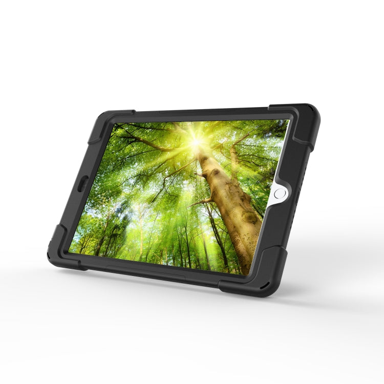 For Galaxy Tab A 10.5 T590/T595 360 Degree Rotation PC + Silicone Protective Case with Holder & Hand-strap(Black) - Tab A 10.5 by PMC TechLife | Online Shopping South Africa | PMC TechLife