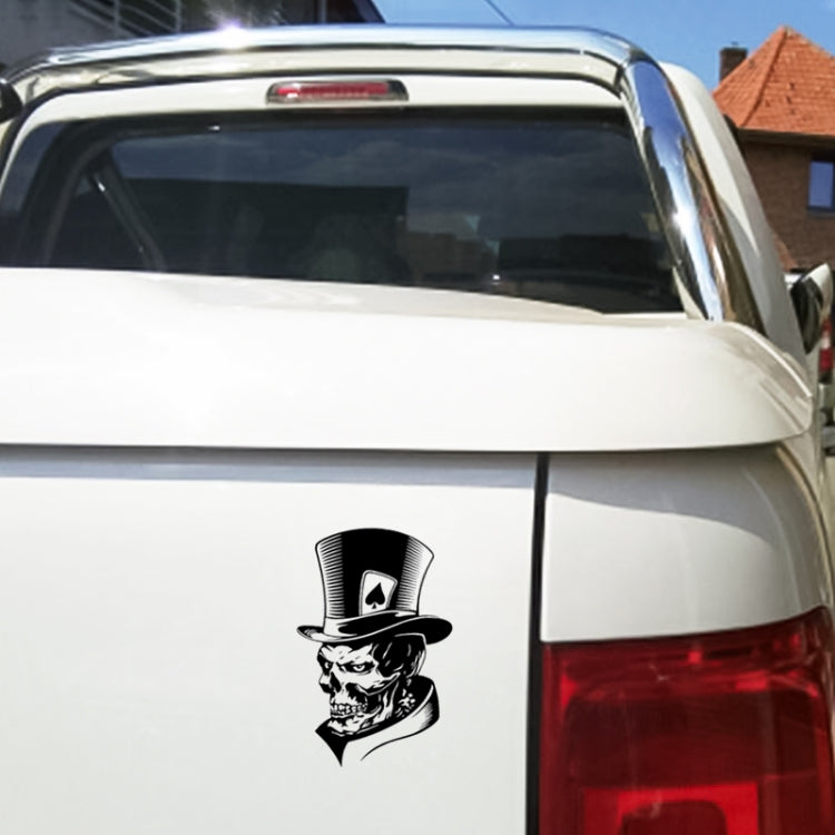 10 PCS Joker Skeleton Skull Playing Cards Poker Monster Hat Shape Vinyl Car Sticker, Size: 11.3x17.6cm (Black) - Decorative Sticker by PMC Jewellery | Online Shopping South Africa | PMC Jewellery | Buy Now Pay Later Mobicred