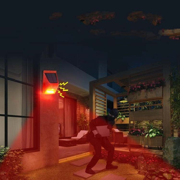 129dB Solar Alarm Light Human Body Induction Remote Control Alarm Farm Anti-theft Drive Object Sound and Light Alarm Light, Style:N911C English - Alarm System by PMC TechLife | Online Shopping South Africa | PMC TechLife