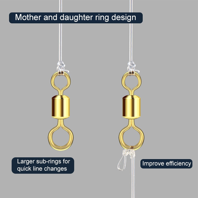 100 PCS Fishing Tackle Supplies Zimu Swivel Gold-plated Swivel Fishing Accessories, Specification: Length 0.8cm(Gold) - Fishing Hooks by PMc TechLife | Online Shopping South Africa | PMc TechLife | Buy Now Pay Later Mobicred