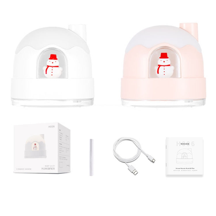 ZAY-H006 Charge Snowman Humidifier Night Light USB Mute Cute Desktop Air Mini Atomizer Air Humidifier(Pink) - free shipping - PMC TechLife - Order now!