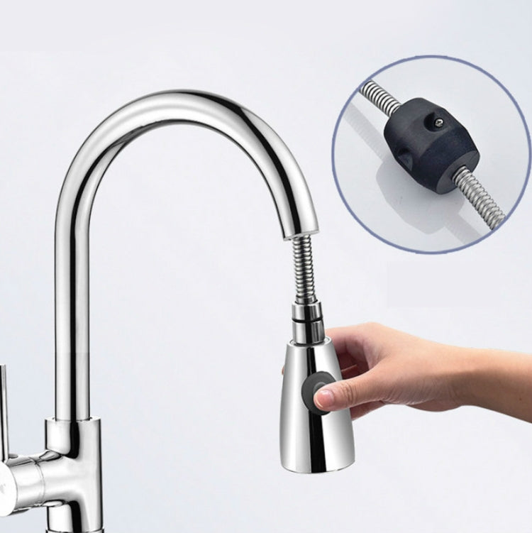Kitchen Pull-out Faucet Hot And Cold Home 304 Stainless Steel Retractable Rotating Faucet, Style:Plating 304 - Faucets & Accessories by PMC TechLife | Online Shopping South Africa | PMC TechLife