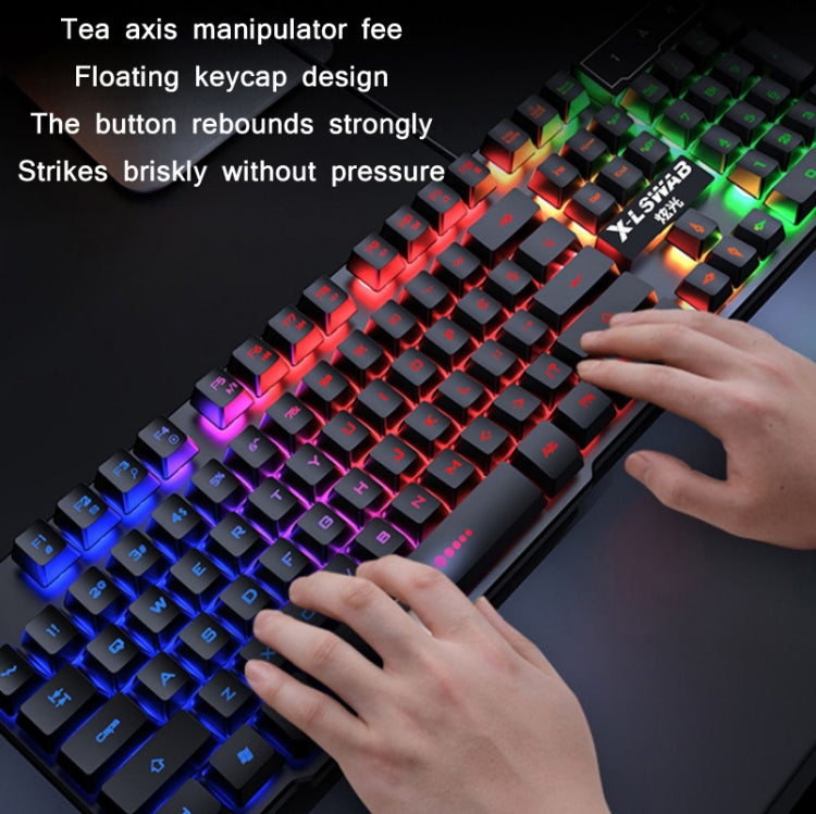 X-L SWAB GX50 Computer Manipulator Feel Wired Keyboard + Macro Programming Mouse, Color: Black Mixed Light - free shipping - PMC Jewellery - Order now!