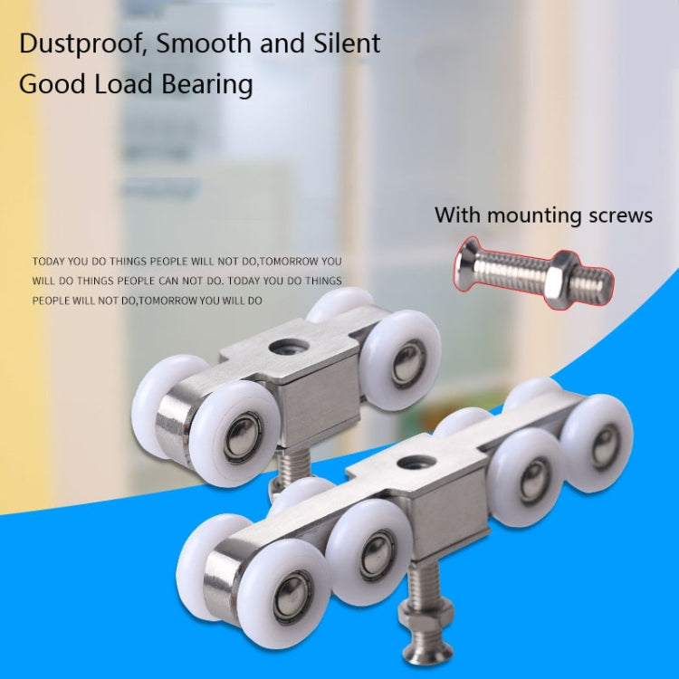 Stainless Steel Sliding Door Hanging Wheel Silent Smooth And Wear-Resistant Sliding Door Pulley Nylon Hanging Rail, Specification:4 Wheels - Furniture Accessories by PMC TechLife | Online Shopping South Africa | PMC TechLife