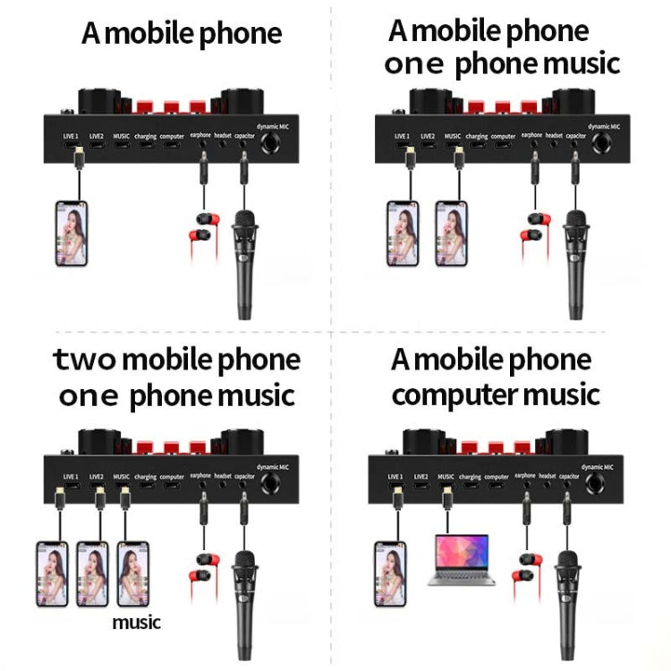 V8S Sound Card Mobile Phone Computer Anchor Live K Song Recording Microphone, Specification:V8S + Golden Net BM700 Set - Microphone by PMC Jewellery | Online Shopping South Africa | PMC Jewellery | Buy Now Pay Later Mobicred