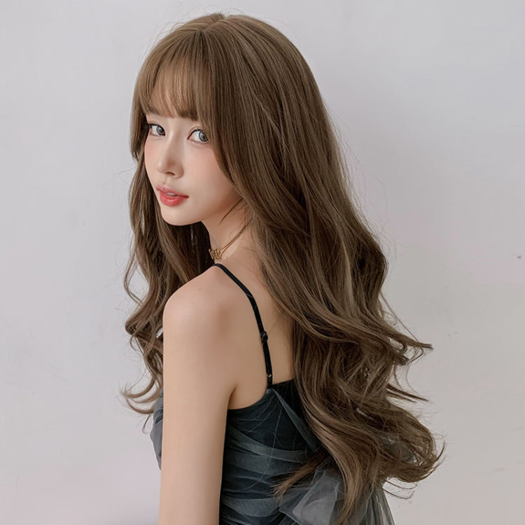 Wig Female Long Hair Big Wave Fluffy Full Headgear Long Curly Hair(Black Brown 65cm) - free shipping - PMC TechLife - Order now!
