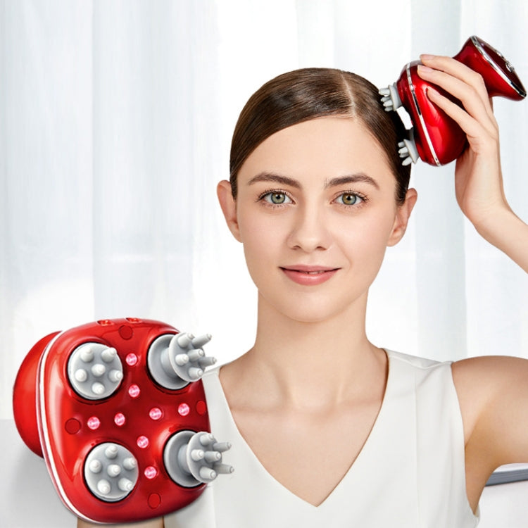 Head Scalp Massager Electric Beauty Instrument Multifunctional Kneading Vibration Physiotherapy Instrument(Red) - free shipping - PMC TechLife - Order now!