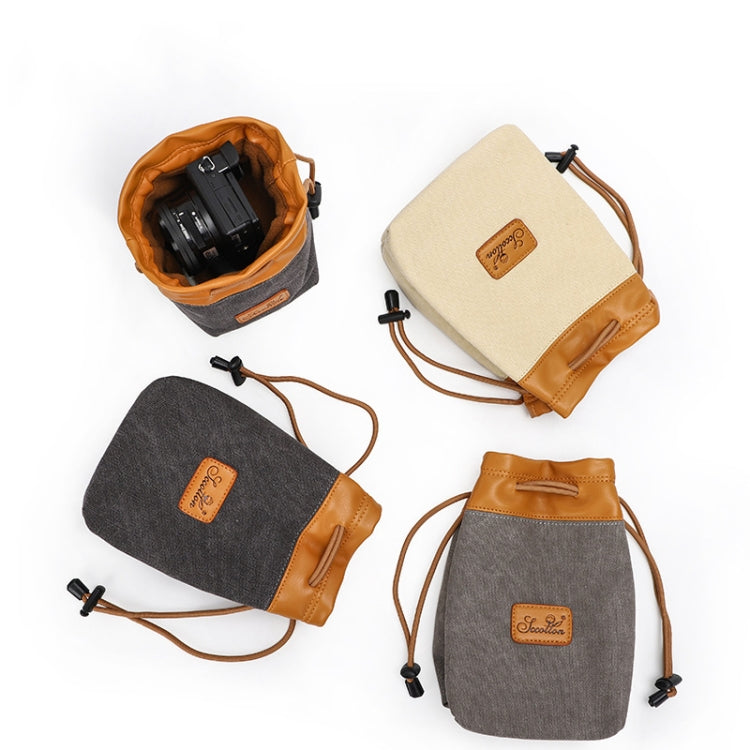 S.C.COTTON Liner Bag Waterproof Digital Protection Portable SLR Lens Bag Micro Single Camera Bag Photography Bag, Colour: Gray M - free shipping - PMC TechLife - Order now!