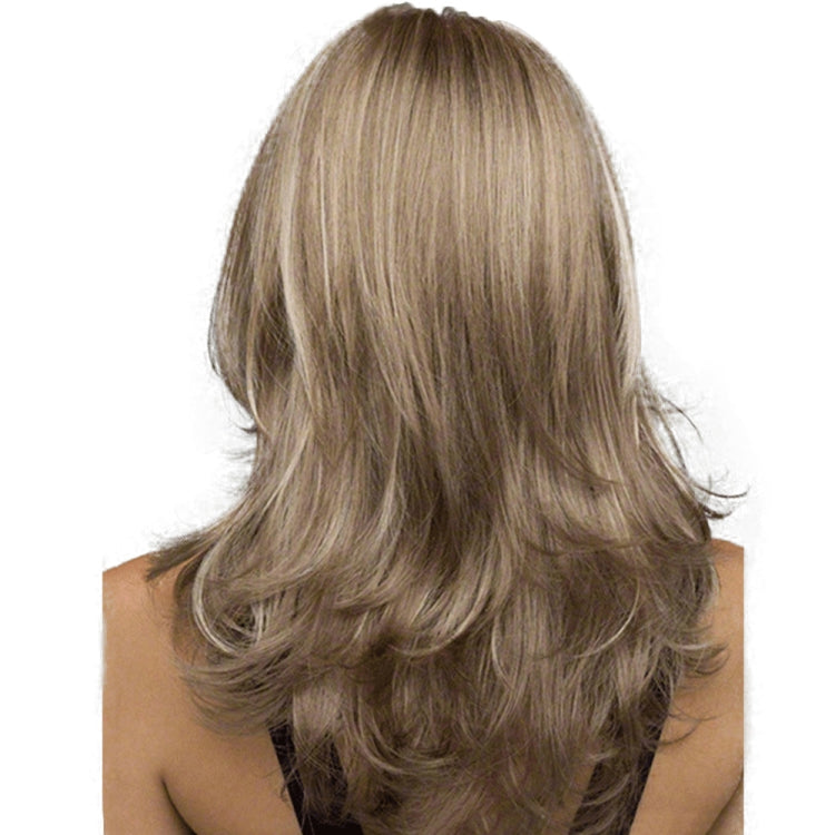 Women Mid-Point Mid-Length Curly Wig Chemical Fiber Headgear(Light Gold+Brown) - free shipping - PMC TechLife - Order now!