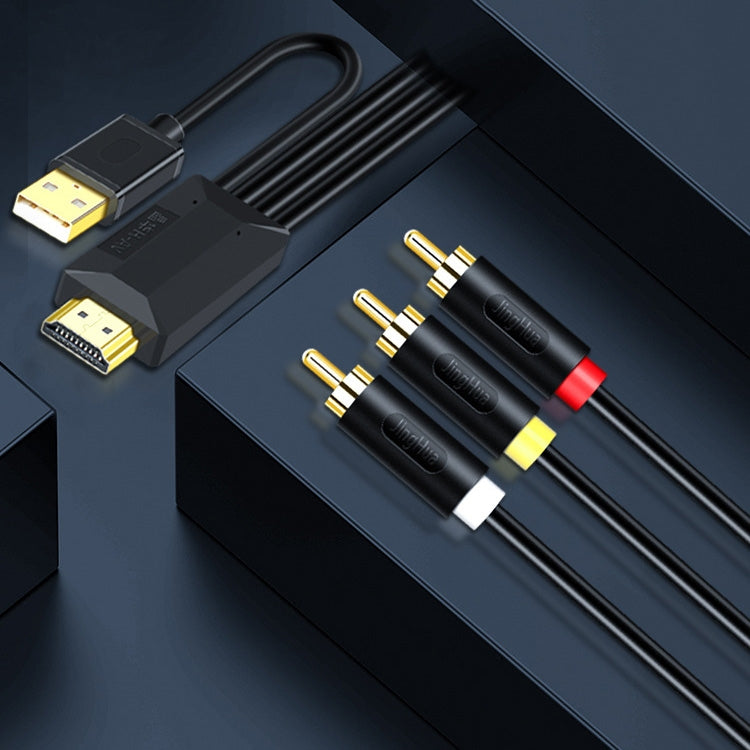 2m JingHua HDMI-3RCA HDMI To 3RCA Conversion Cable Set-Top TV Projector AV Lotus Converter Cable - free shipping - PMC Jewellery - Order now!