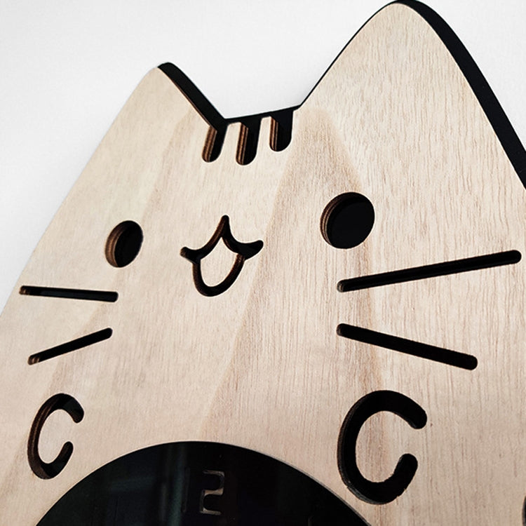 Wooden Cartoon Clocks Home Decoration Living Room Cat Wagging Tail Swinging Wall Clock - Wall Clock by PMc TechLife | Online Shopping South Africa | PMc TechLife | Buy Now Pay Later Mobicred
